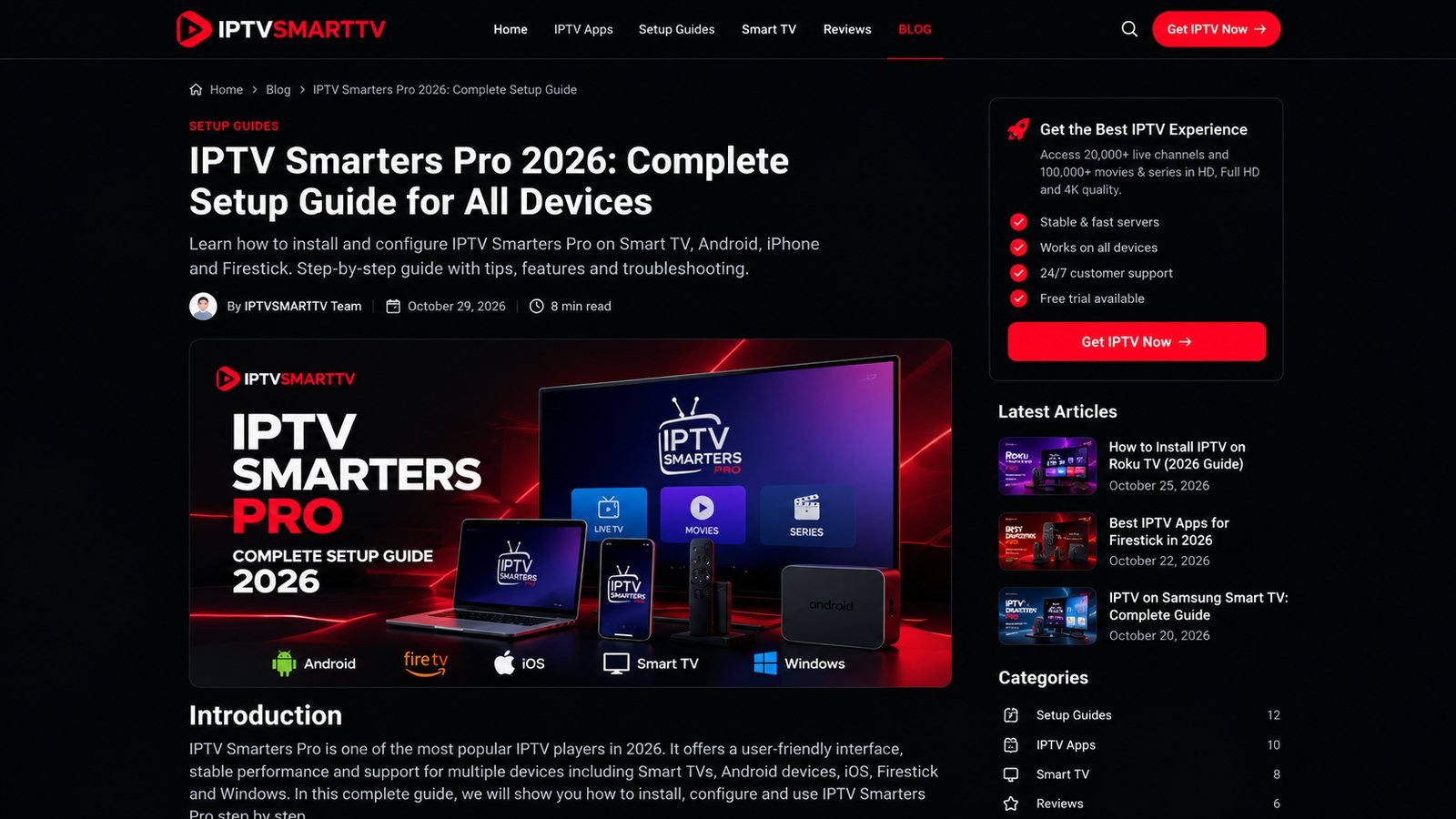 IPTV Smarters Pro 2026: Complete Setup Guide for All Devices